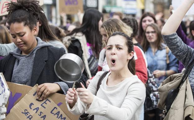 Imagen de la manifestación celebrada el 8 de marzo del año pasado en Santander. 