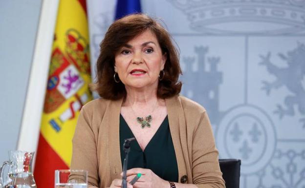 La vicepresidenta, Carmen Calvo.