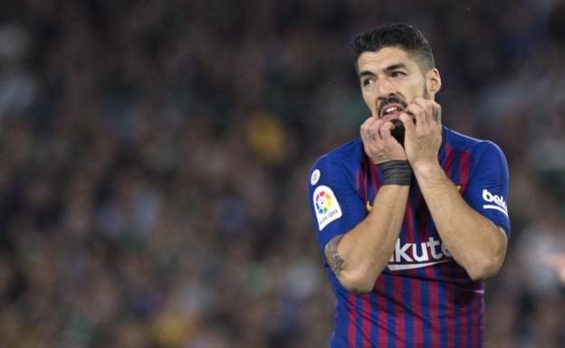 Luis Suárez, durante el partido ante el Betis. 