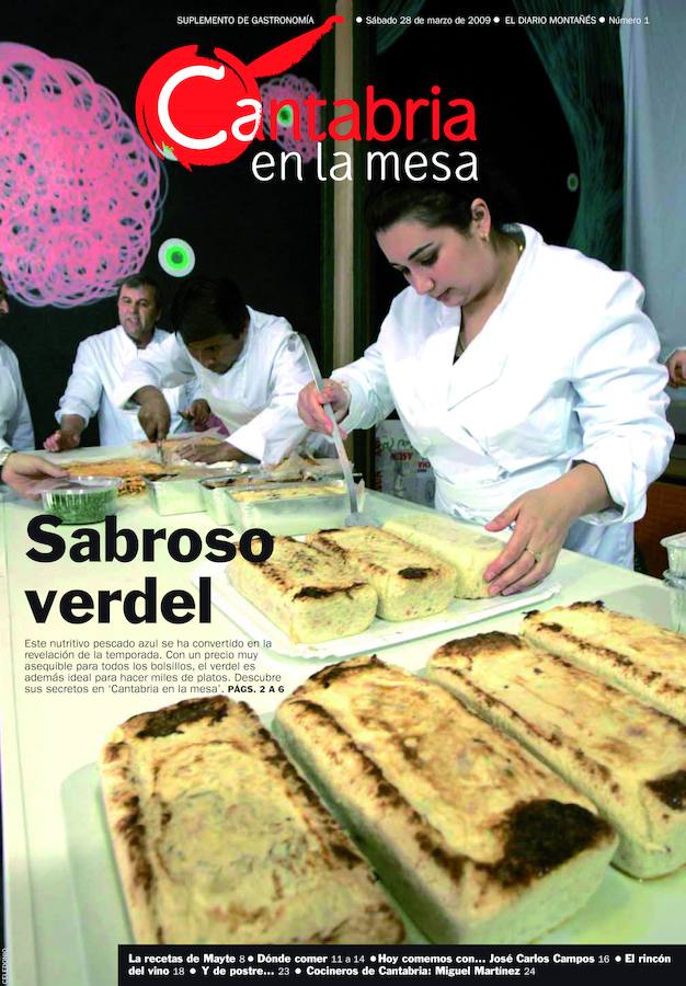 Primera portada del suplemento Cantabria en la Mesa, del 28 marzo de 2009. :