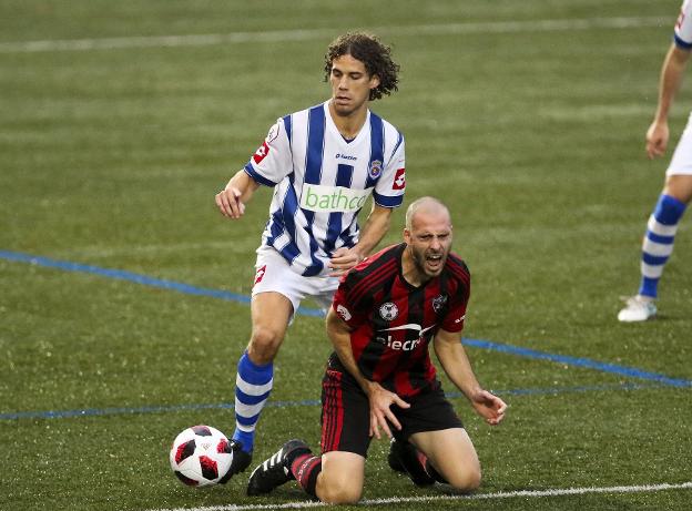 Luis Alberto, durante el partido de ida en Gobela. 