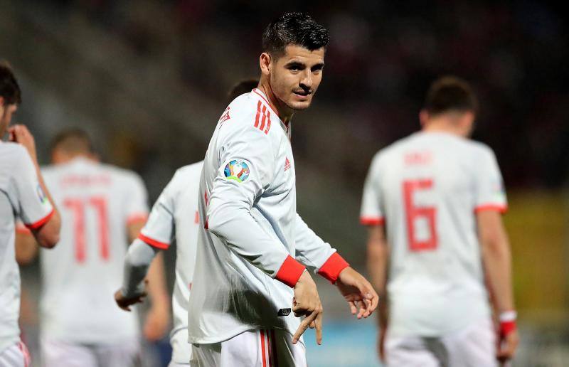 Álvaro Morata, celebrando uno de su goles