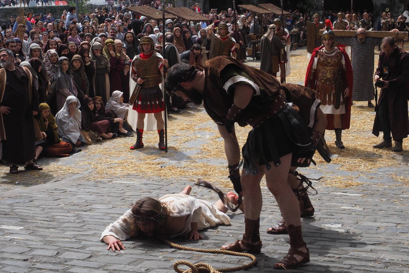 Otra de las caídas de Jesucristo, en las que fue flajelado.