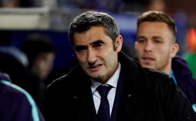 Ernesto Valverde, durante el partido ante el Alavés. 