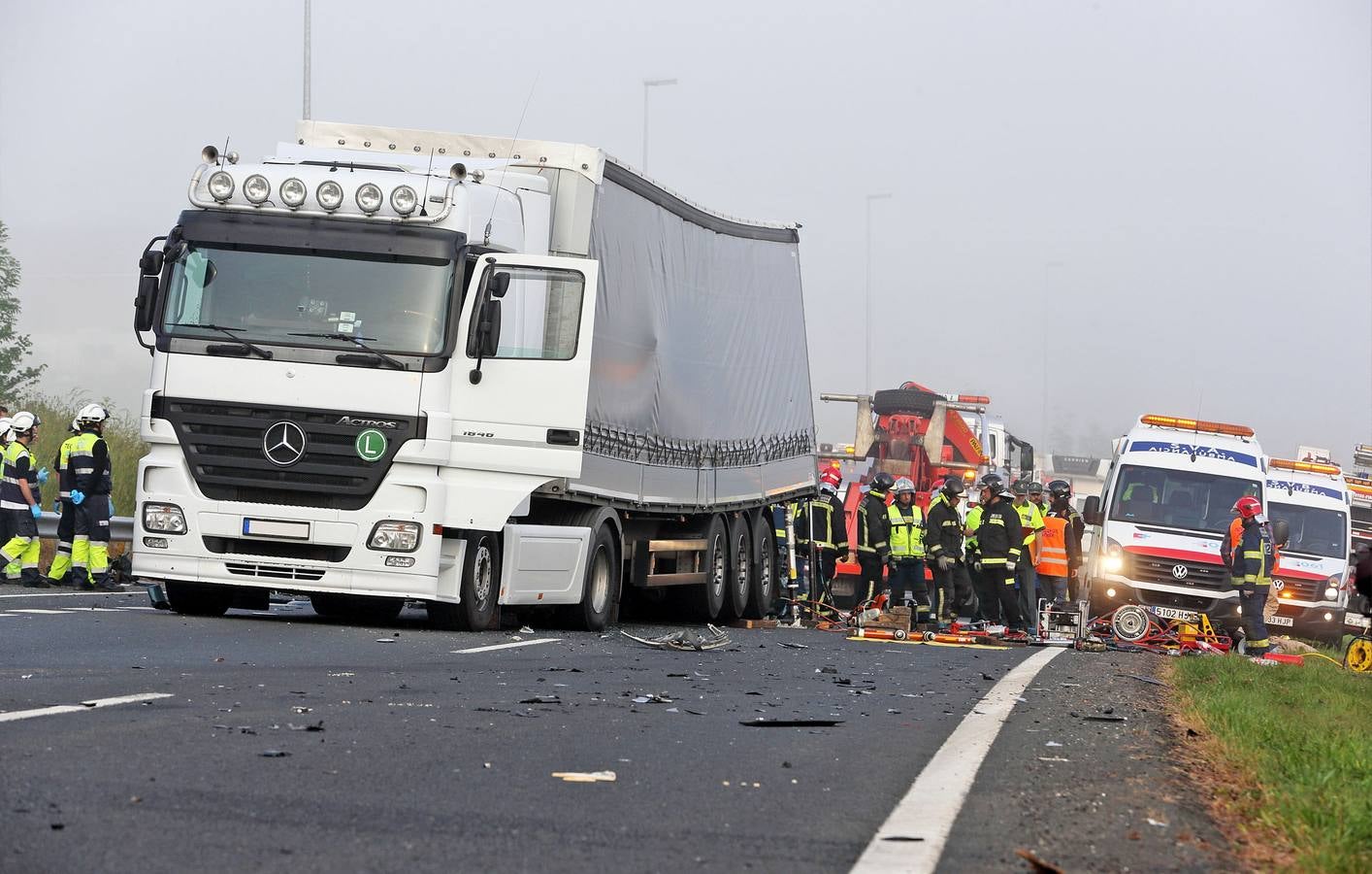 Accidente en la A-67, en Cabezón de la Sal (junio 2014).