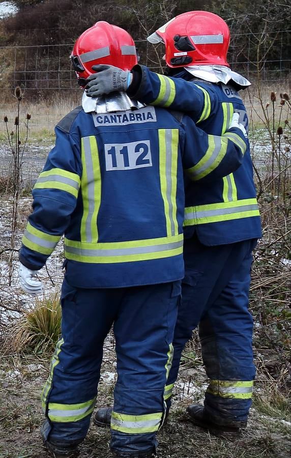 Accidente de autobús en la A-67, en Pesquera (febrero 2013).