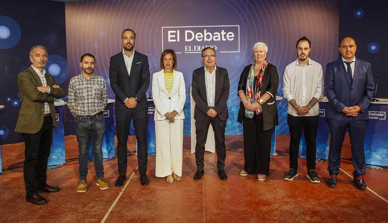 Ángel Bercedo (Vox), Ivan Martínez (ACPT), Javier López Estrada (PRC), Marta Fernández Teijeiro (PP), José Manuel Cruz Viadero (PSOE), Blanca Rosa Gómez Morante (Torrelavega Sí), David García (Unidas Podemos) y Julio Ricciardiello (Ciudadanos) se enfrentaron en el evento organizado por El Diario Montañés