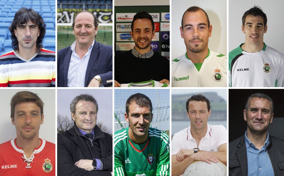 Arriba, de izquierda a derecha, Amavisca, Ballent, Carlos Álvarez, César Díaz y Francis. Abajo, Oriol, Gelucho, Mario, Pinillos y Roncal.