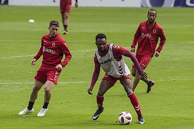 Ritchie Kitoko, en el entrenamiento de este miércoles.