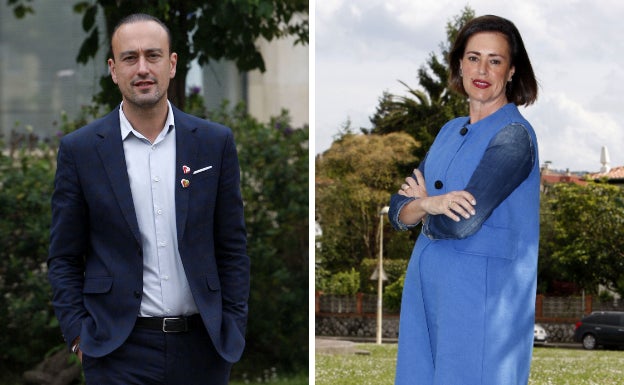 Los líderes del PRC y PP en Torrelavega, Javier López Estrada y Marta Fernández Teijeiro.