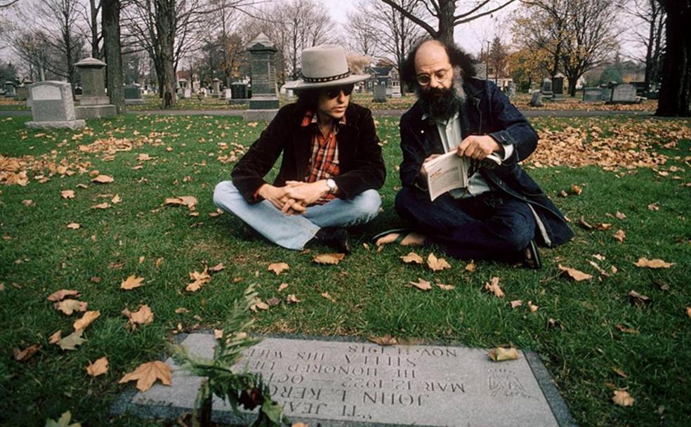 Bobd Dylan y Allen Ginsberg