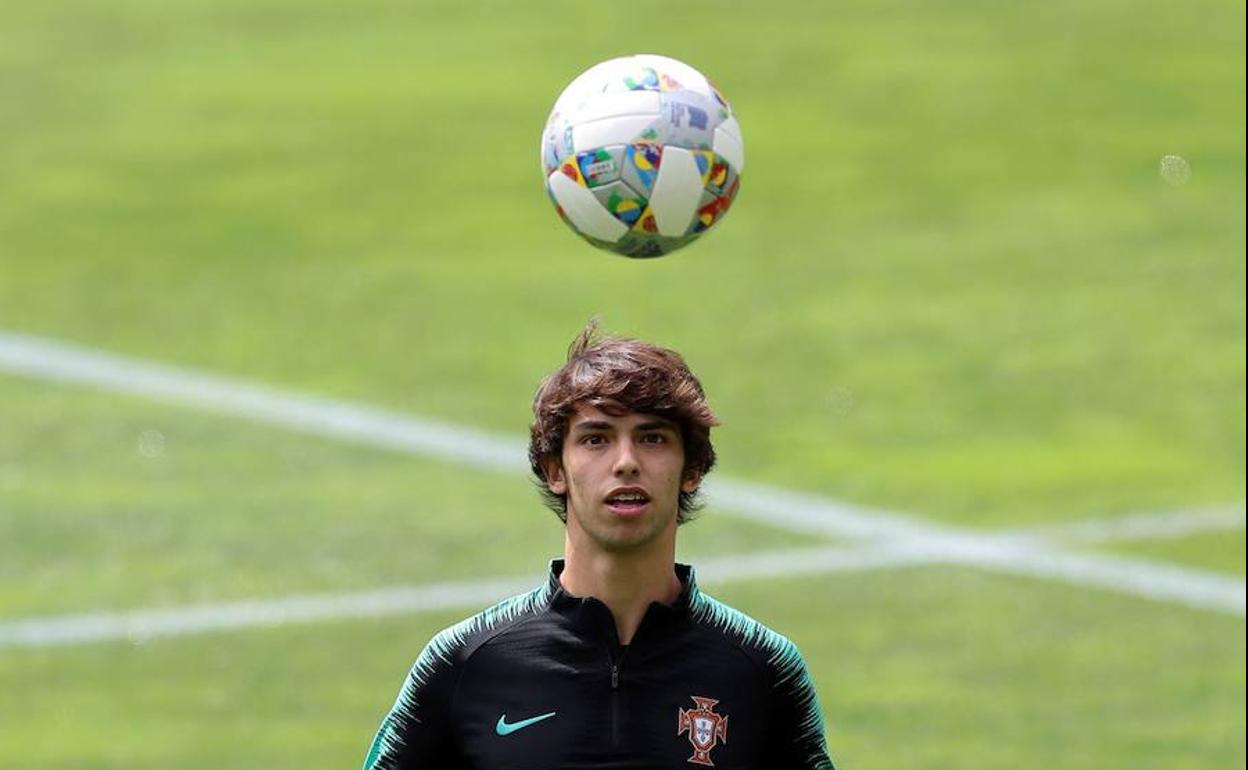 Joao Félix, en un entrenamiento de la selección portuguesa. 