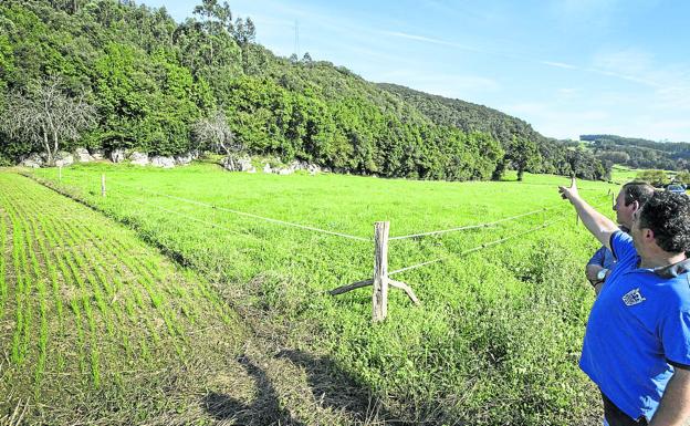 Terrenos propiedad de la Junta Vecinal de Omoño que fueron cedidos para la construcción del centro de interpretación. 