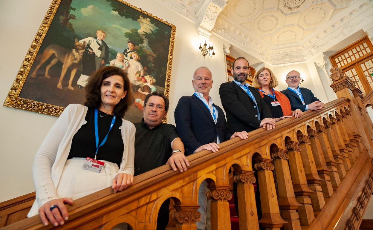 Isabel Durán, Daniel Castillejo, Benjamin Weil, Javier Hontoria, Belén Poole y José María Lafuente, en la UIMP.