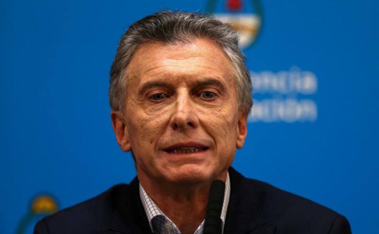 Mauricio Macri durante una conferencia de prensa. 