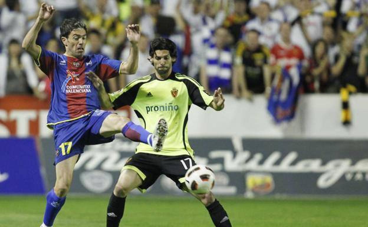 Javi Venta y Lafita, en el partido de la polémica.