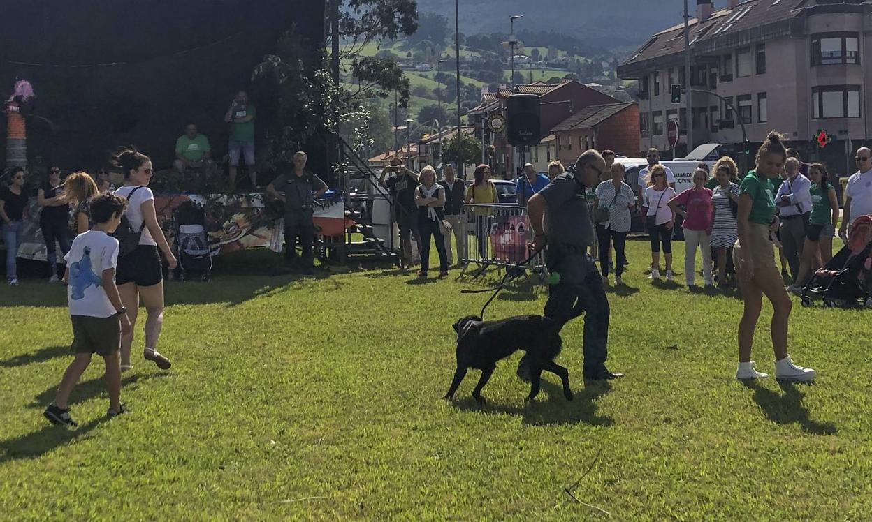 La exhibición canina de la Guardia Civil protagonizó uno de los momentos que concitó mayor interés