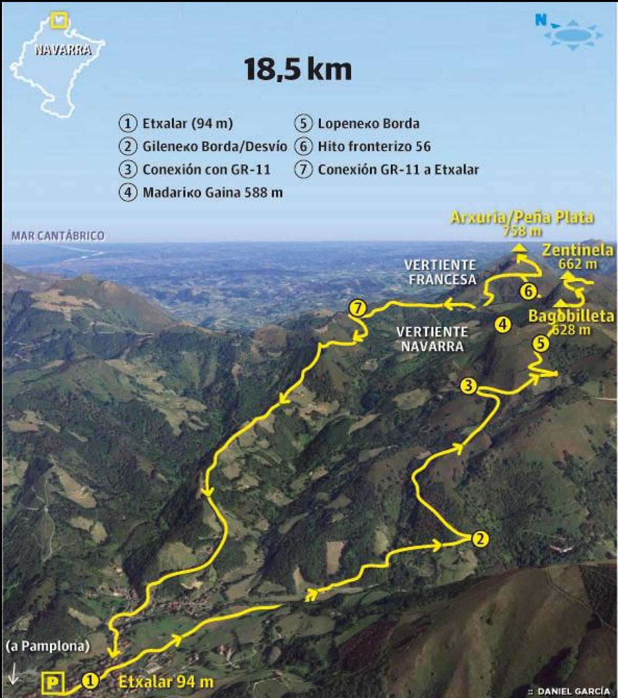 Montes de plata y verde en la frontera franco navarra