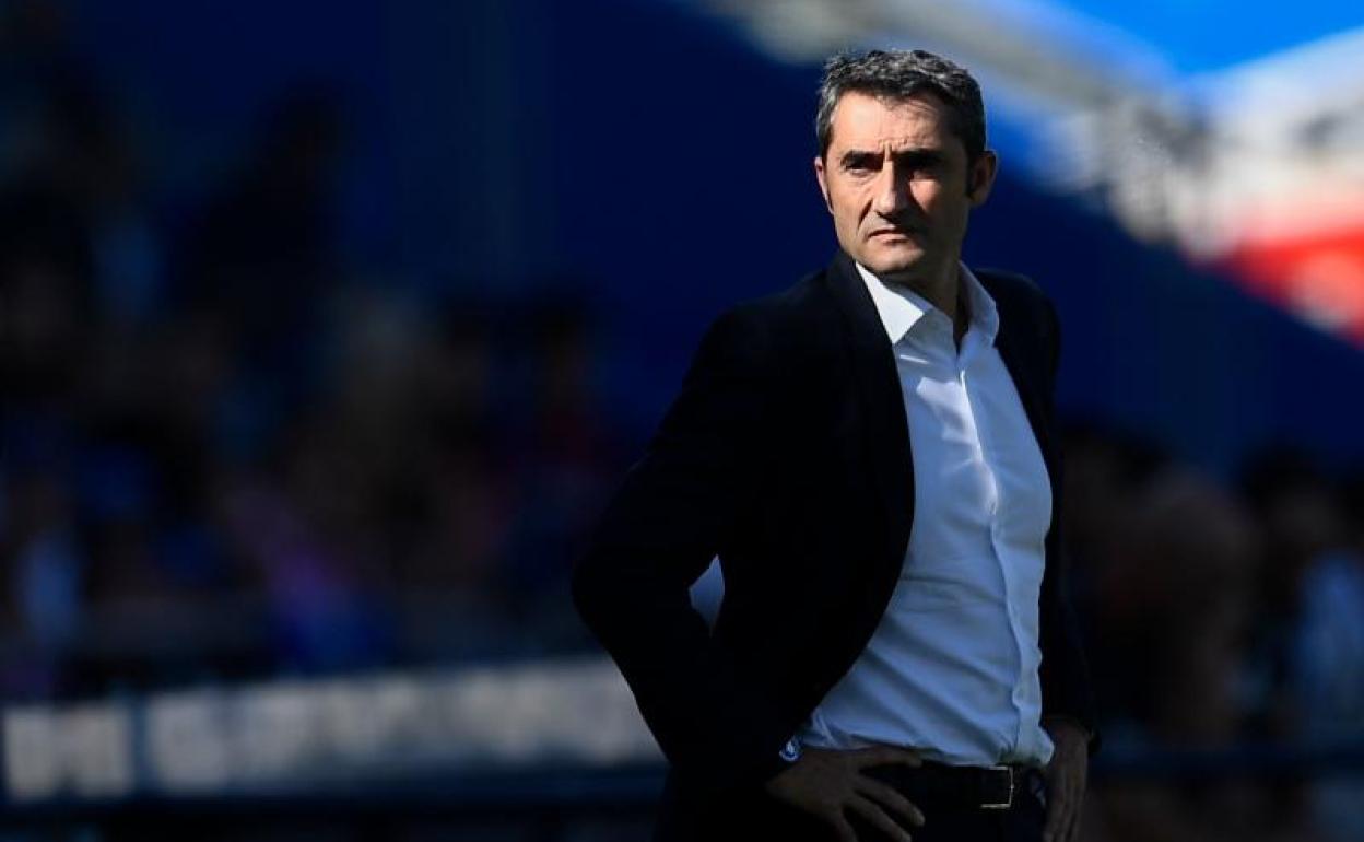 Ernesto Valverde, durante el Getafe-Barcelona.