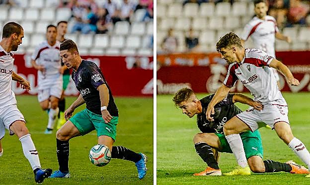 Lombardo (izquierda) y Cayarga, centrocampistas del Racing.