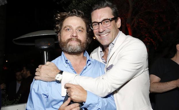 Zach Galifianakis y Jon Hamm, en la presentación de la película.