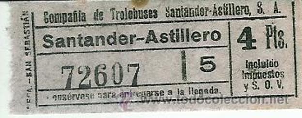 Billete real Santander-Astillero.