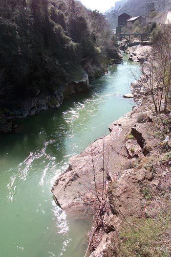 Río Besaya, a su paso por el término municipal de Los Corrales de Buelna.