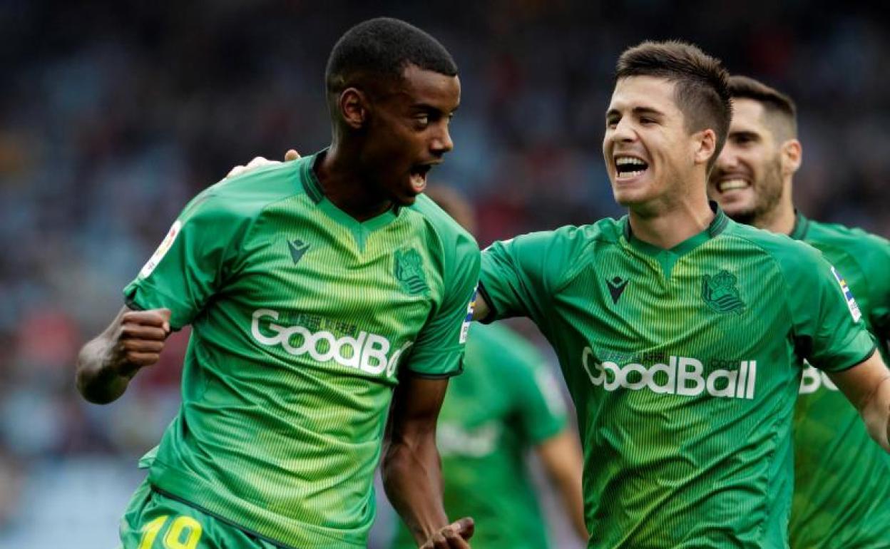 Alexander Isak celebra su gol al Celta.