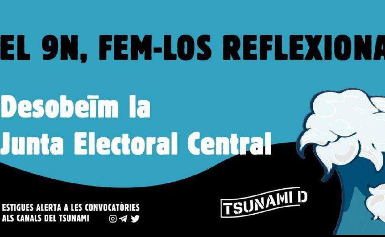 Tsunami Democràtic pide desobedecer a la JEC. 