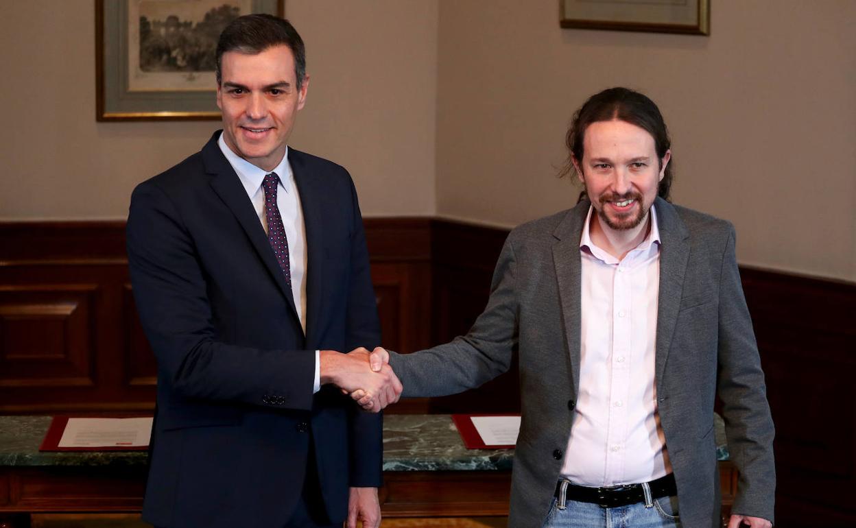 Pedro Sánchez y Pablo Iglesias. 