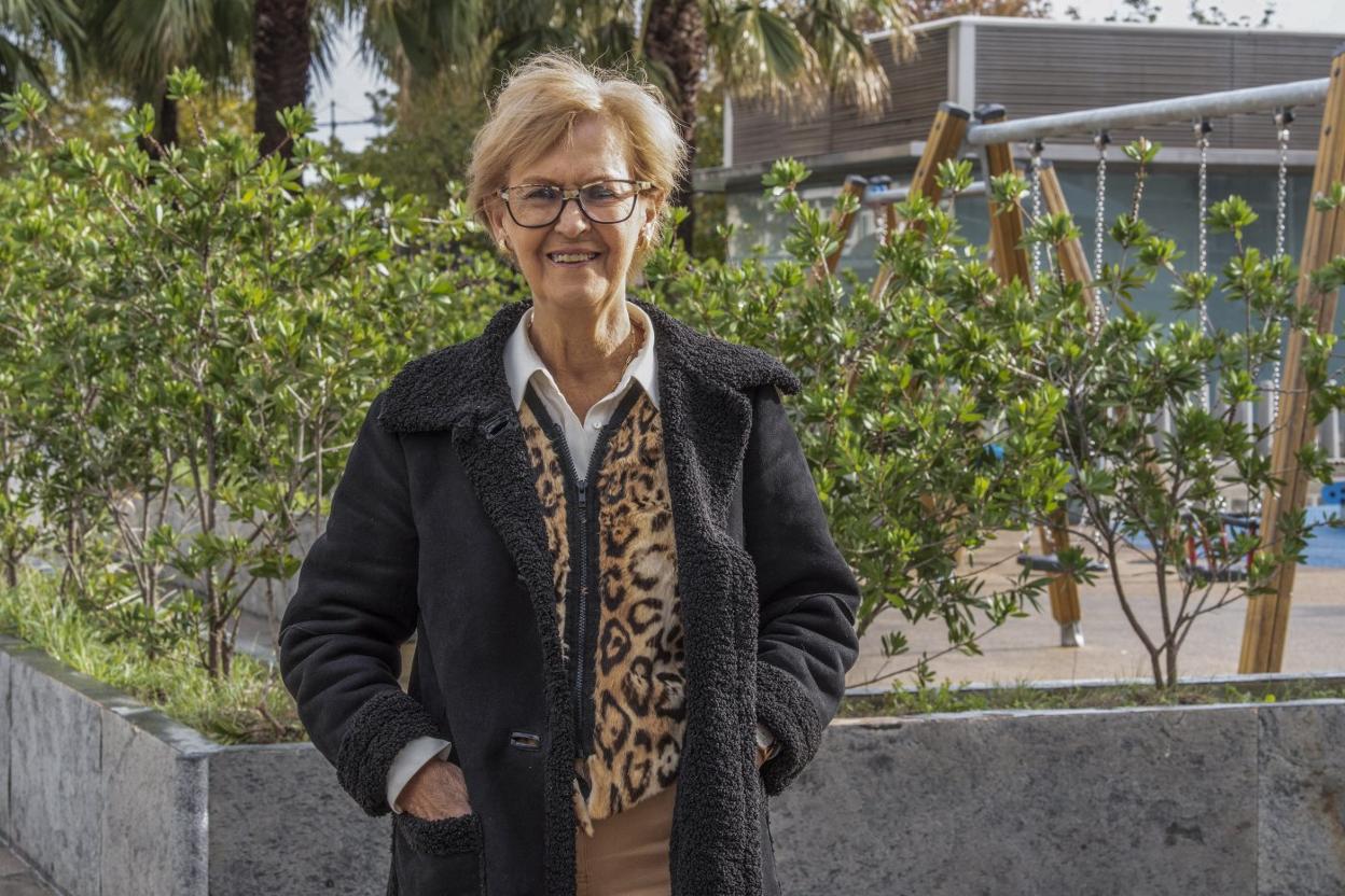 Margarita Herrero, en el parque de la plaza del Machichaco. 