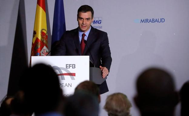 Sánchez, este miércoles durante su intervención en la clausura del VI Congreso de las Empresas Familiares Europeas.