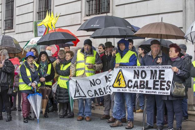 Imagen de una protesta de la plataforma de afectados. 