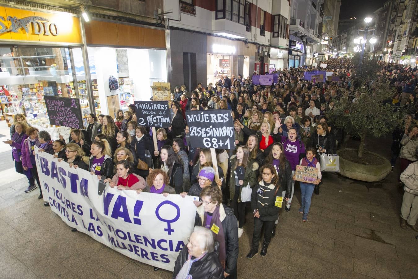 Centenares de personas se han echado a la calle en una manfiestación que ha recorrido el centro de la capital de Cantabria