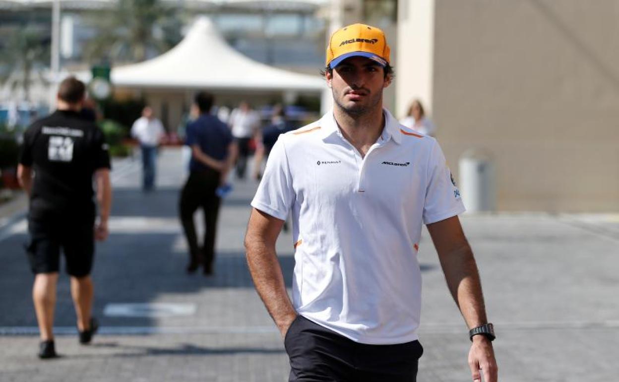 Carlos Sainz, este jueves en el circuito de Yas Marina. 