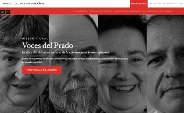 Página de acceso al proyecto 'Voces del Prado' en al web del museo. 