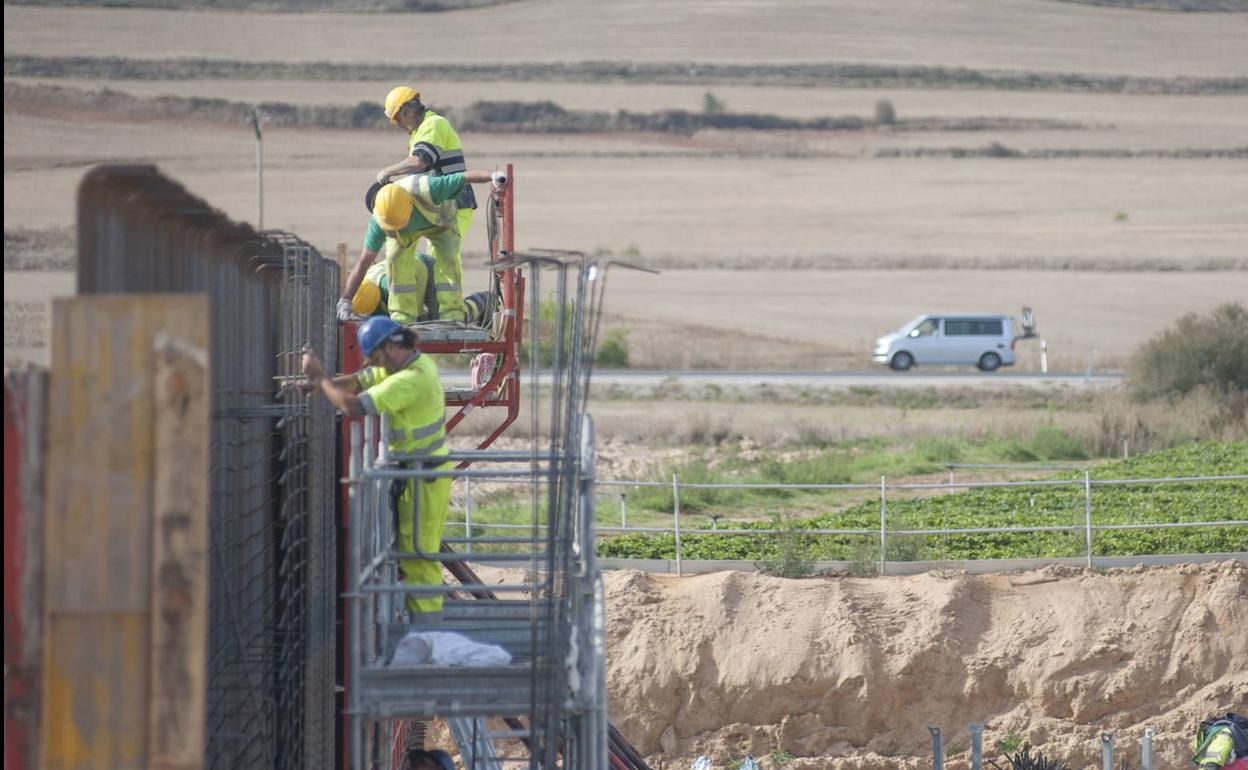 Autovía A-73, en unas obras anteriores.