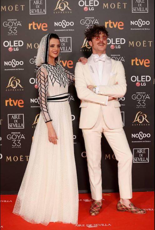 Macarena Gómez y su marido, en los Goya 2019.