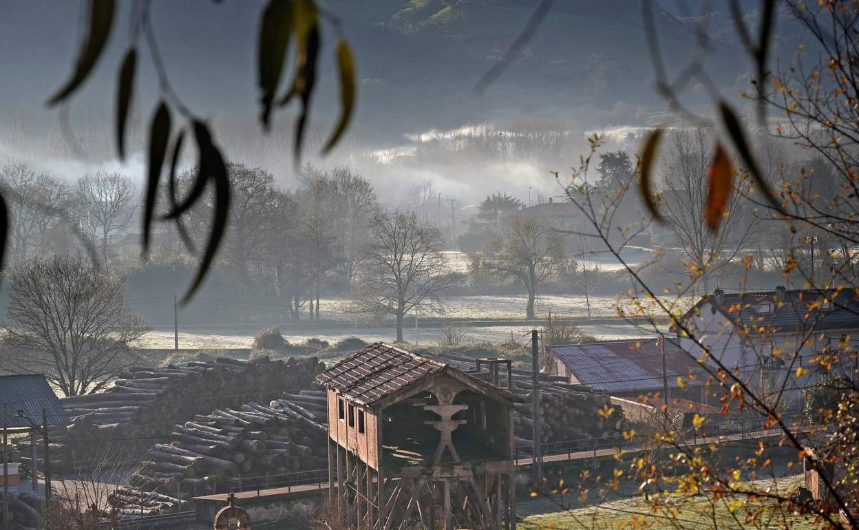 Mañana de escarcha en Cantabria