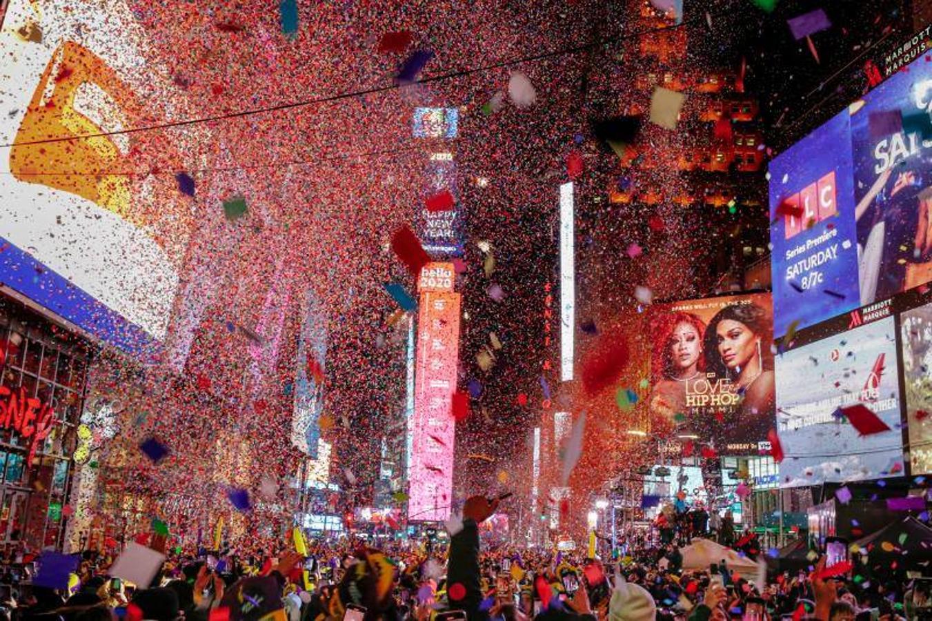 Celebración del nuevo año en Times Square, en Nueva York. 