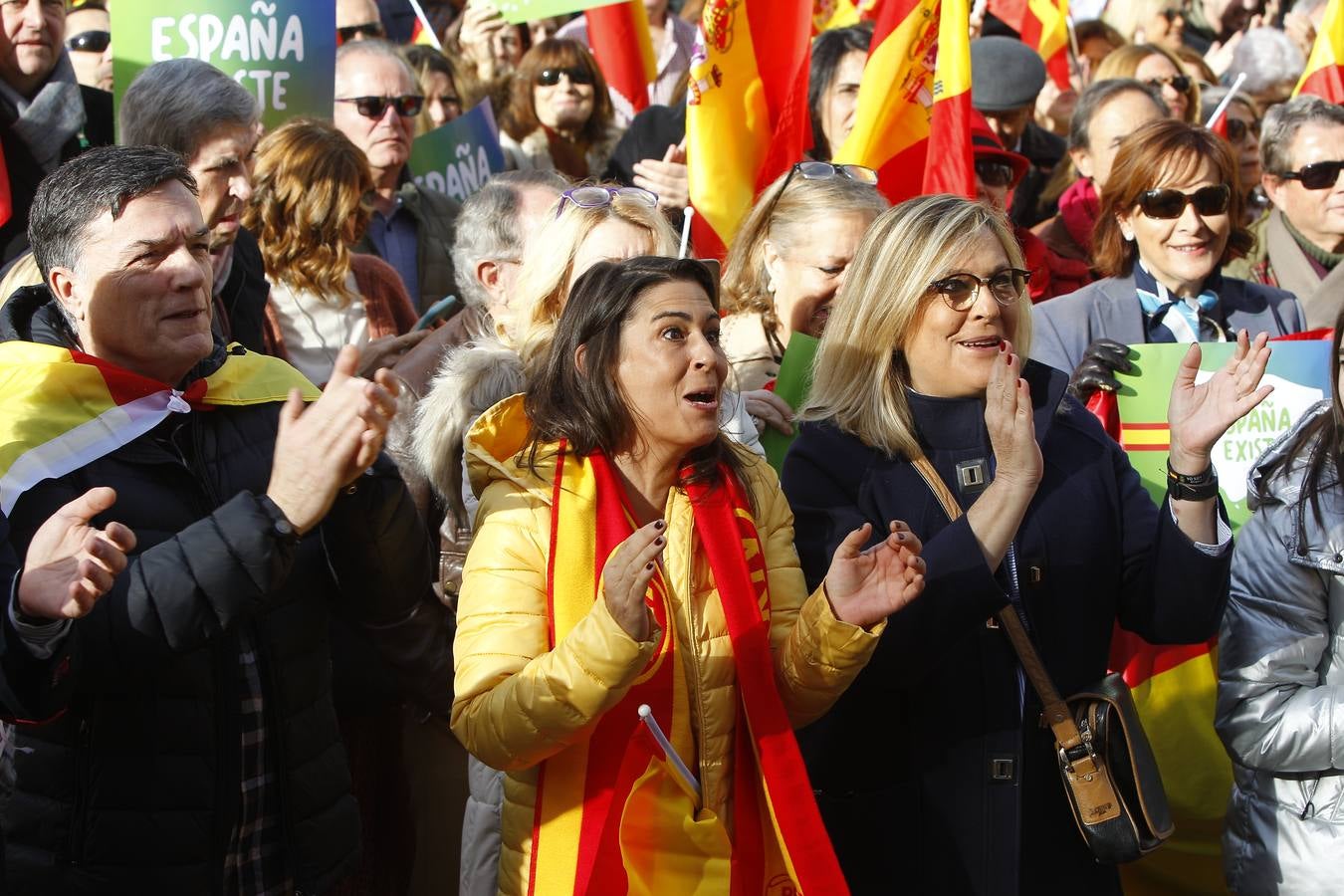 Entre los asistentes, los cargos institucionales de Vox en la región, como el diputado nacional Emilio del Valle y el parlamentario Cristobal Palacio. Muchas banderas de España y la lectura de un comunicado han centrado el acto