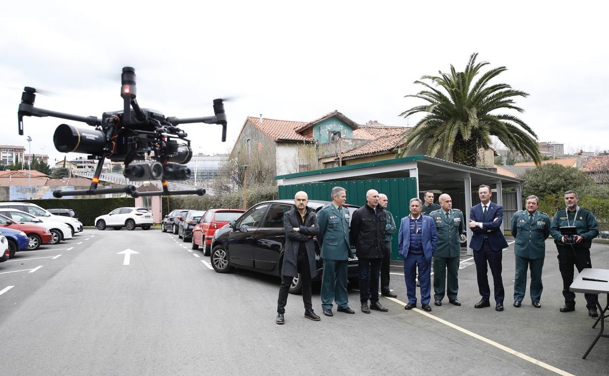 Presentación del dron esta mañana.