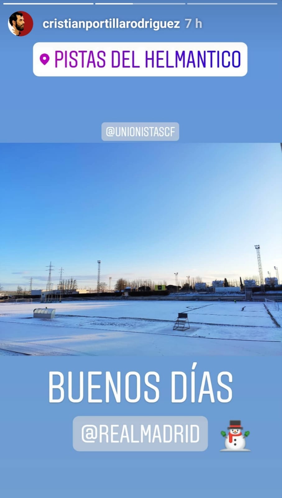 Imagen - Así daba los buenos días este martes Cristian Portilla al Real Madrid.