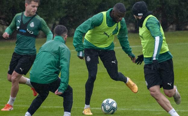 Karim Yoda, en el entrenamiento de este miércoles