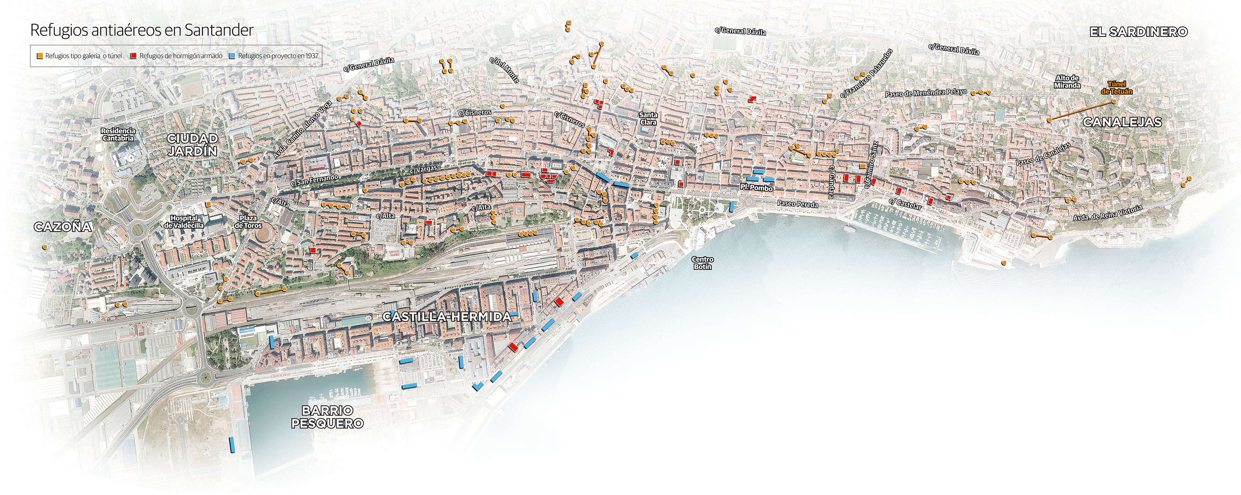 Refugios antiaéreos en Santander