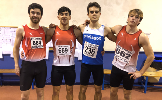 Mario del Río (ganador), Dámaso Tejero, Víctor Martínez y Calan Jarvis, finalistas en la prueba de 60 m.l.