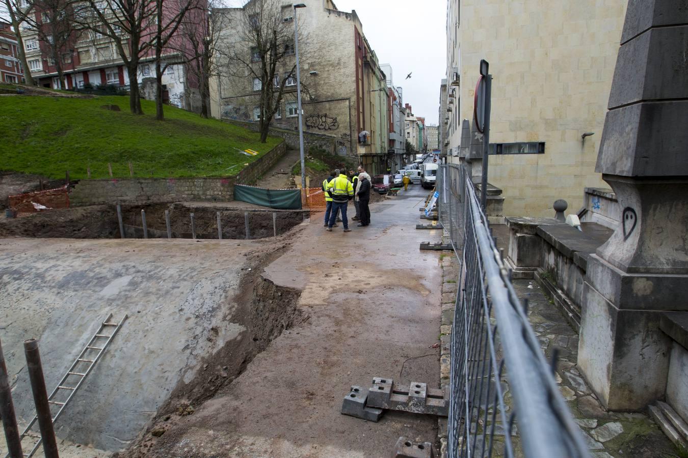 Estado de la obra del asensor que unirá el Pasaje de Peña con el Cabildo.