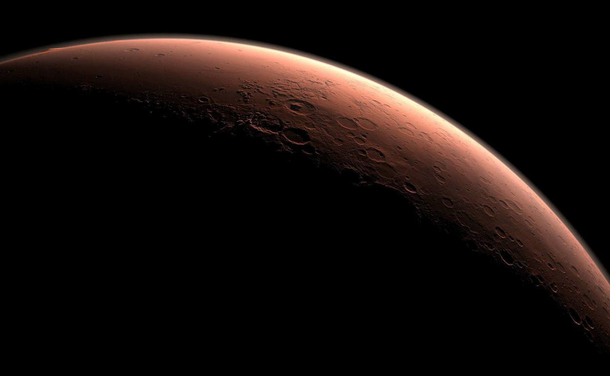Imagen generada por ordenador del planeta Marte. 