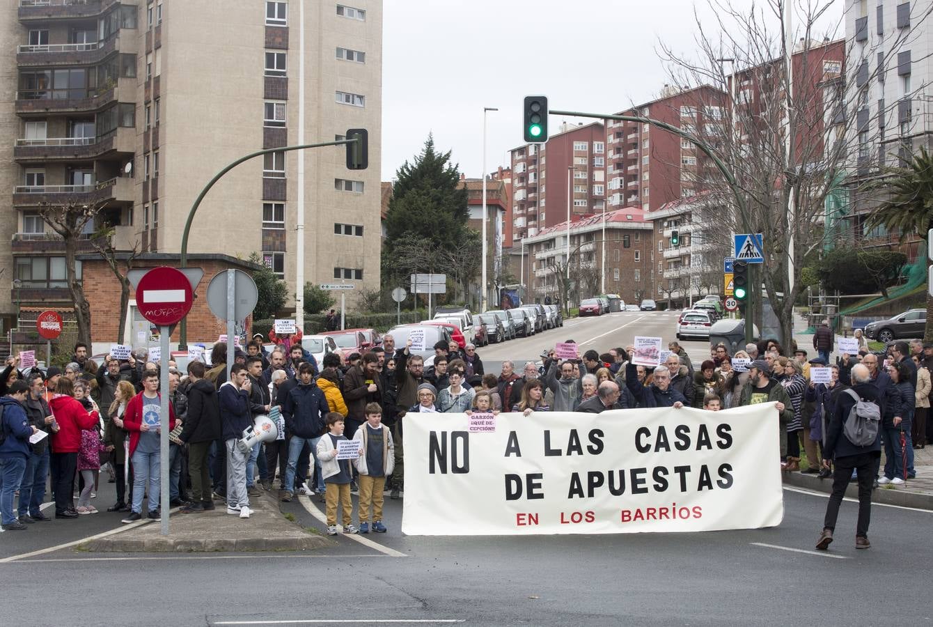 Manifestación contra las casas de apuestas.