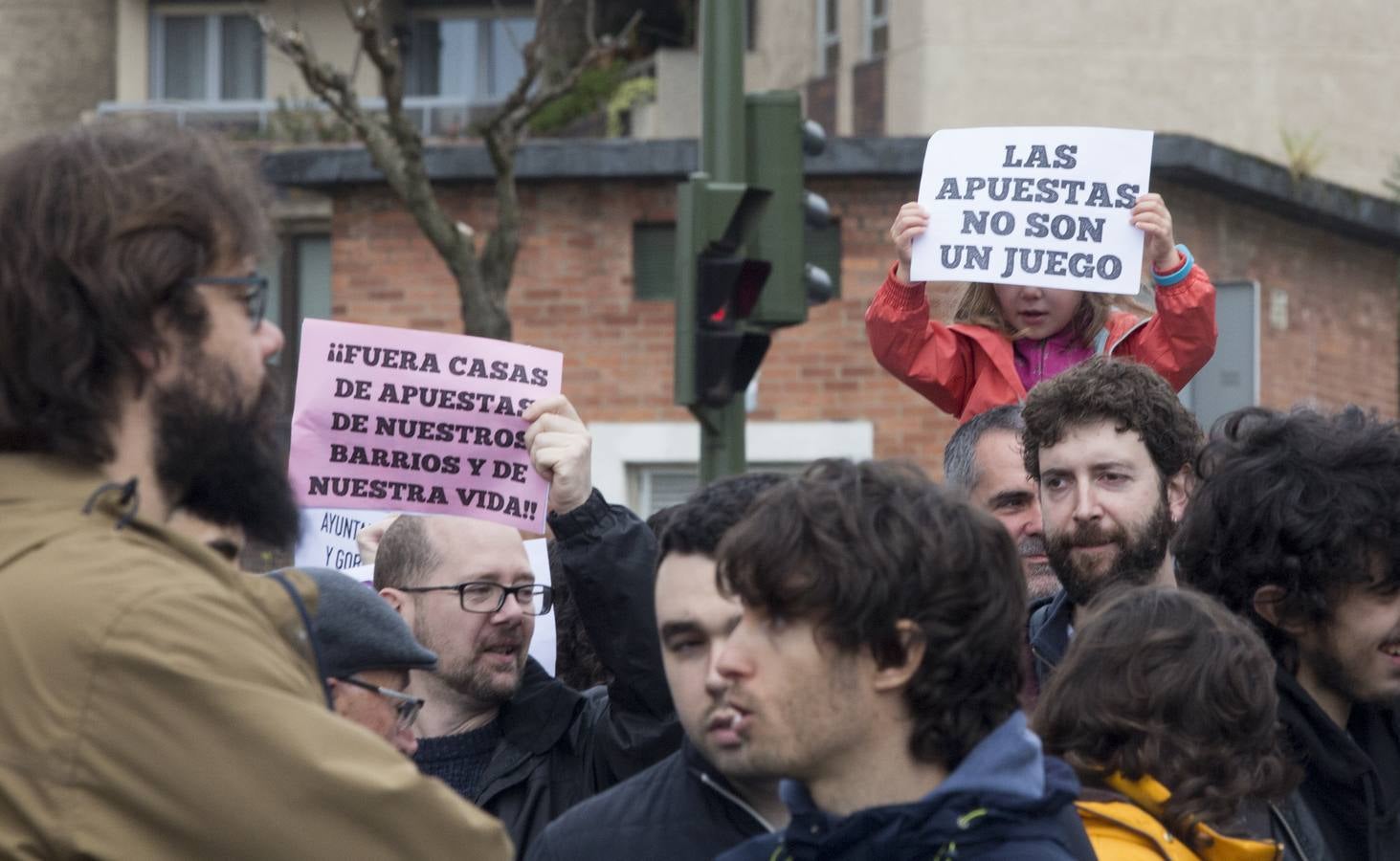 Manifestación contra las casas de apuestas.